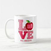 Mug Teacher Apple Love Nom Personnalisé Et Grade (Gauche)