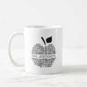 Mug Teacher Apple Typographie noir et blanc (Gauche)