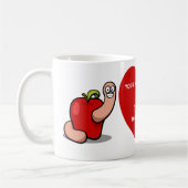 Mug Teacher Appréciation Worm in Apple Ajouter un nom (Gauche)