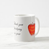 Mug Teacher Merci Rouge Pomme Garderie de classe (Devant droit)