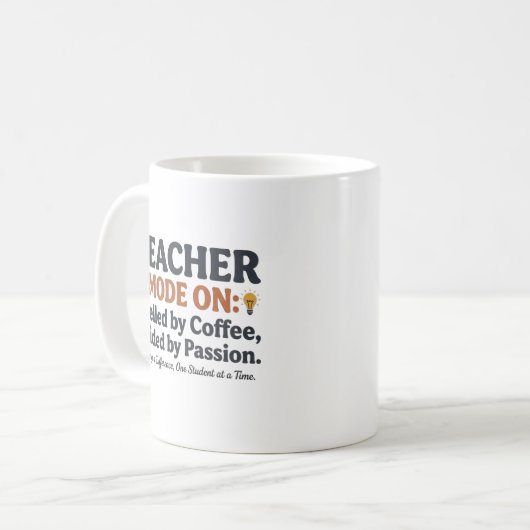 Mug Teacher Mode On style quotes (Devant gauche)