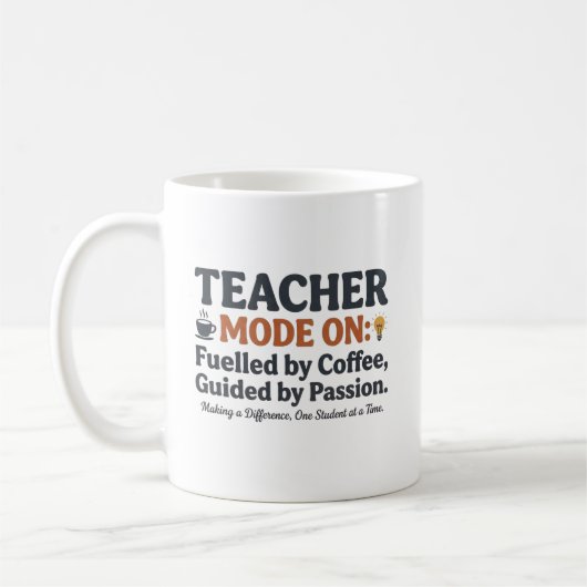Mug Teacher Mode On style quotes (Gauche)