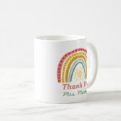 Mug Teacher Personnalisé Merci Rainbow Cadeau Café (Devant droit)