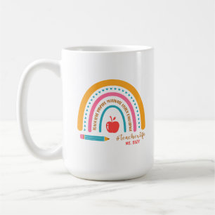 Mug #Teacherlife Arc-en-ciel personnel enseignant