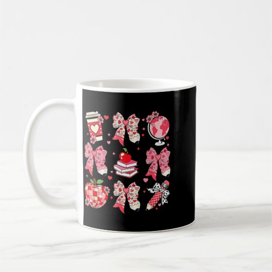 Mug Teaching Is A Work Of Heart Pencil Bow Teacher Val (Gauche)