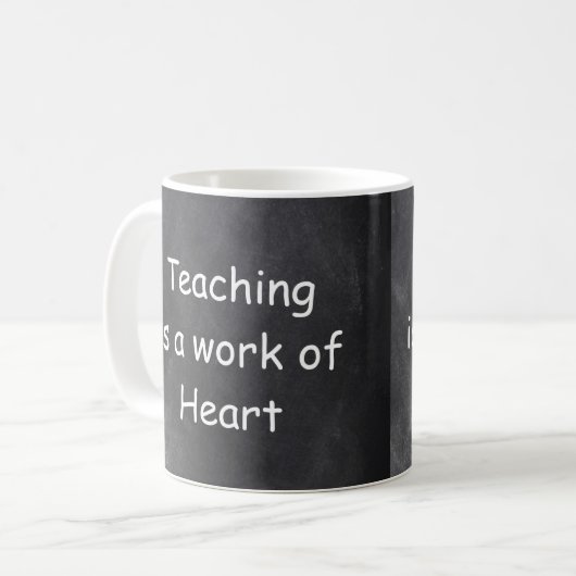 Mug Teaching Work Heart Chalkboard Design Venin Idea (Devant gauche)