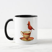 Mug Teacup Et Cardinal Rouge (Gauche)