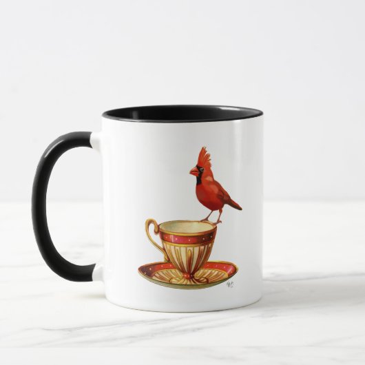 Mug Teacup Et Cardinal Rouge (Gauche)