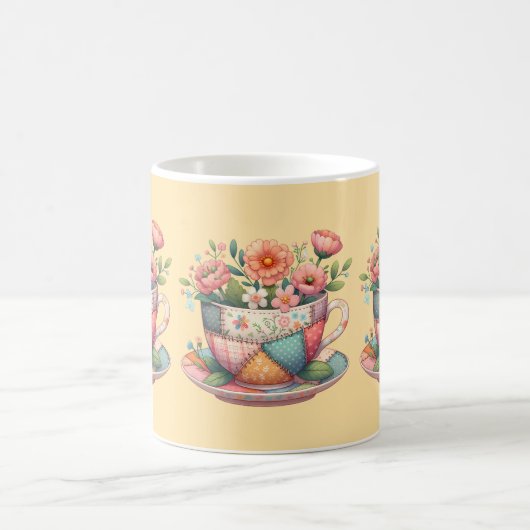 Mug Teacup Patchwork avec Fleurs Whimsical (Centre)