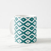 Mug Teal and white diamond pattern (Devant gauche)