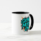 Mug Teal Graffiti Style "Grind Mode On" (Devant droit)