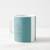 Mug Teal masculin gardent le calme et continuent (Devant gauche)