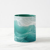 Mug Teal Ocean Waves Abstract Dream  (Centre)