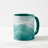 Mug Teal Ocean Waves Abstract Dream  (Devant droit)