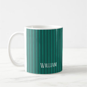 Mug Teal pinstripes