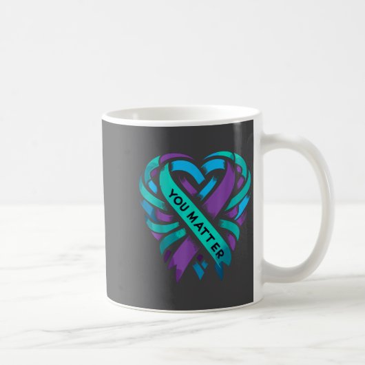 Mug Teal Purple Heart You Suicide Prevention Awareness (Droite)