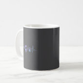 Mug Teal Purple Heartbeat Semicolon Suicide Prevention (Devant gauche)