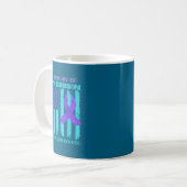 Mug Teal Purple Ribbon Suicide Awareness Flag Cousin B (Devant gauche)
