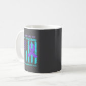 Mug Teal Purple Ribbon Suicide Awareness Flag Freind B (Devant gauche)