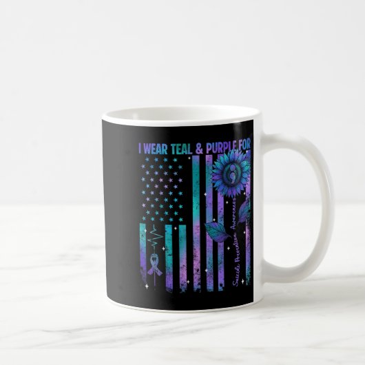 Mug Teal Purple Us Usa Flag Suicide Prevention Awarene (Droite)
