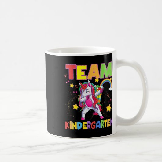 Mug Team Kindergarten Dabbing Unicorn Retour À L'École (Droite)