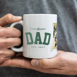 Mug Team papa nom de famille une photo sportgreen