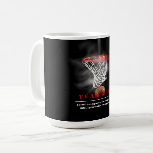 Mug Teamwork Basketball Motivational Inspirational (Devant gauche)