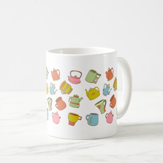 Mug Teapot & Cup Pattern (Devant droit)