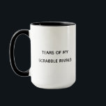 Mug TEARS OF MY SCRABBLE RIVALS – Funny<br><div class="desc">Outscore your friends, one letter at a time! 😏 This hilarious “TEARS OF MY SCRABBLE RIVALS” mug is perfect for word game enthusiasts, Scrabble champions, and anyone who loves a little friendly competition. Whether you’re enjoying a morning coffee or celebrating a triple-word score victory, this mug adds humor and bragging...</div>