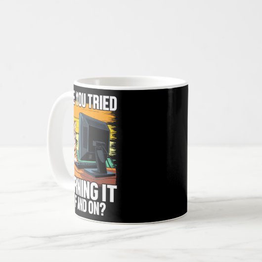 Mug Tech Suprt Humor I Cat Engineer Computer It Guy  (Devant gauche)