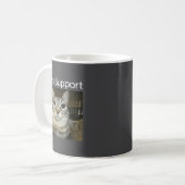 Mug Tech Suprt Mème de Chat Idiot qui Regarde Fixement (Devant gauche)
