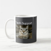 Mug Tech Suprt Mème de Chat Idiot qui Regarde Fixement (Gauche)