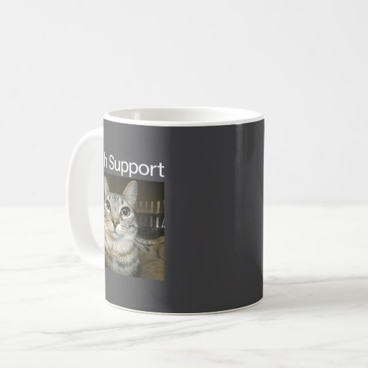 Mug Tech Suprt Silly Staring Cat Meme Gen Alpha Humor (Devant gauche)