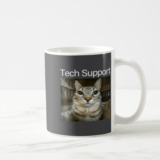Mug Tech Suprt Silly Staring Cat Meme Gen Alpha Humor (Droite)