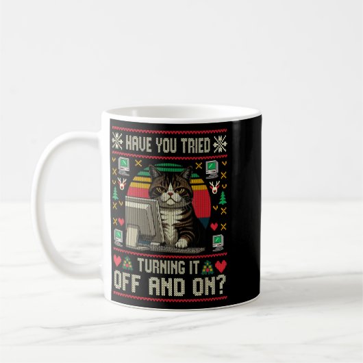 Mug Tech Suprts Cat Engineer Computer Ugly Christmas S (Gauche)
