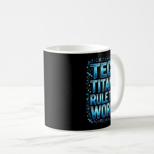 Mug Tech Titans Rule Funny Big Technology Satire Wer G (Devant droit)