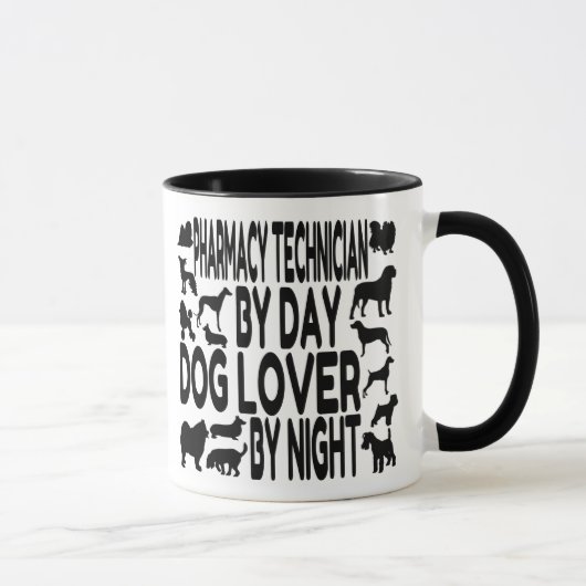 Mug Technicien Amoureux des chiens en pharmacie (Droite)
