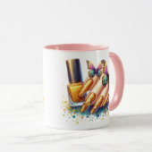 Mug Technicien de clou Parties scintillant or (Devant droit)