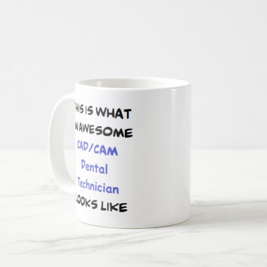 Mug technicien dentaire cad/cam, génial (Devant gauche)