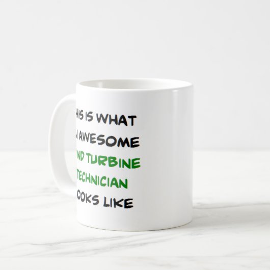 Mug technicien d'éolienne, génial (Devant gauche)