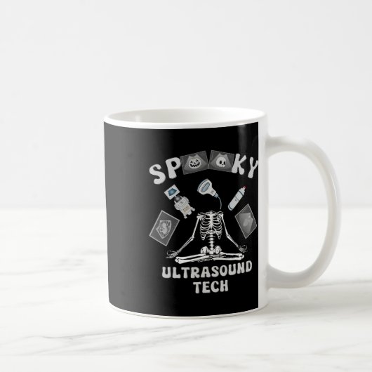 Mug Technicien échographie drôle squelette Halloween (Droite)