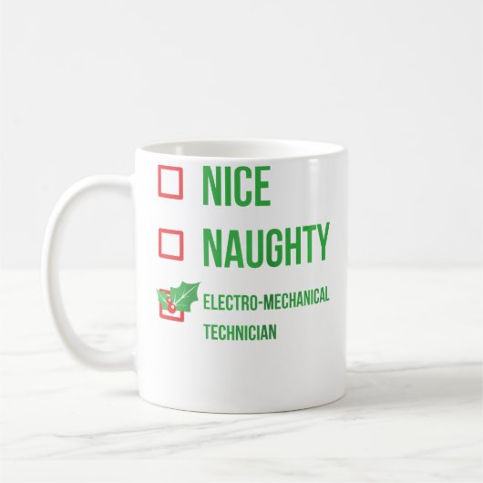 Mug Technicien électromécanique Noël drôle Ba (Gauche)