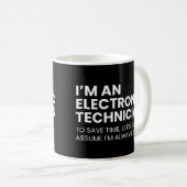 Mug Technicien Électronique Citation de Travail Drôle (Devant droit)