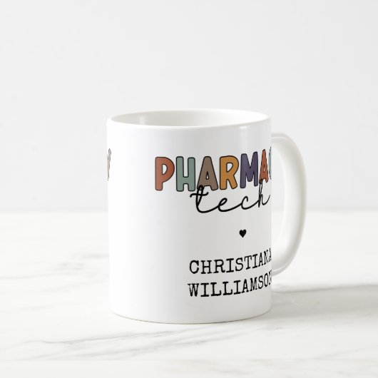 Mug Technicien en pharmacie sur mesure (Devant droit)