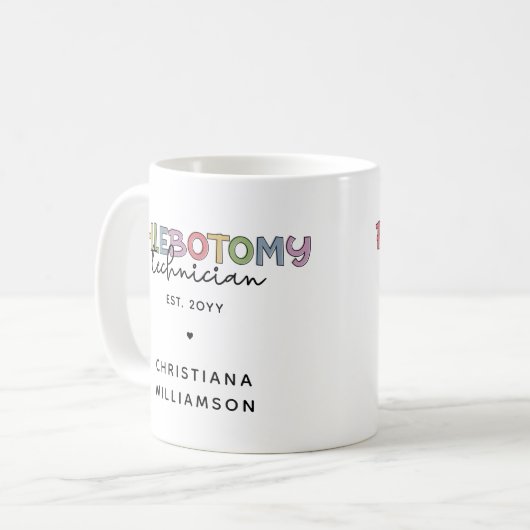 Mug Technicien en pharmacie sur mesure PBT Phlebotomie (Devant gauche)