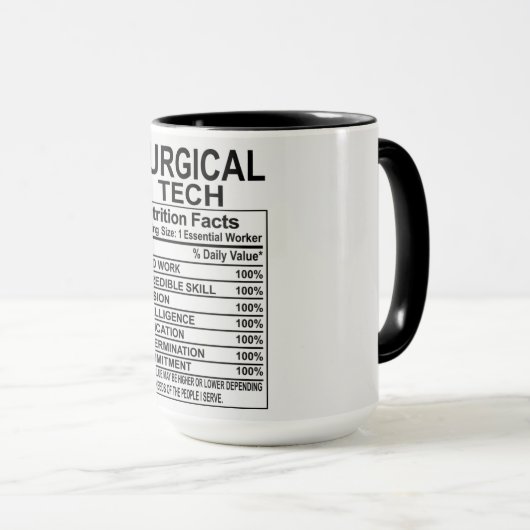 Mug Technique chirurgicale - Données nutritionnelles (Devant droit)