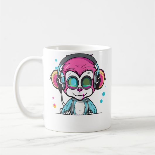 Mug Techno Party Monkey Edm Rave (Gauche)
