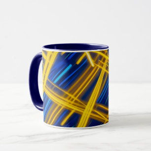 Mug Technologie Cyberpunk Jaune Cyan Néon Vivid Lumine
