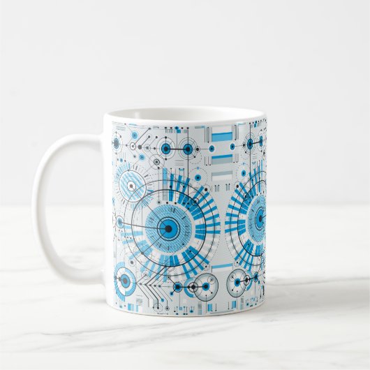 Mug Technologie moteur Abstrait cool (Gauche)