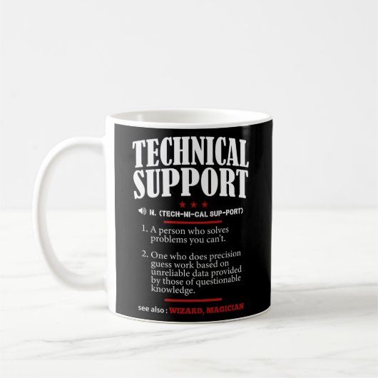 Mug Technologie Support Définition Ingénieur Ordinateu (Gauche)